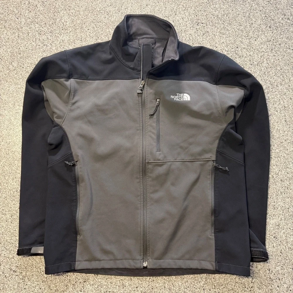 The North Face Apex Bionic Jacket Mens M Full Zip Fleece Black Grey